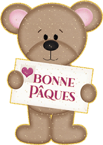 Gif animé  Bonnes Pâques ourson